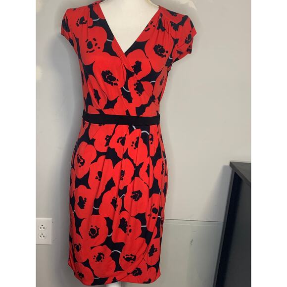 New York & Company Dresses & Skirts - Black and Red Floral Wrap Dress